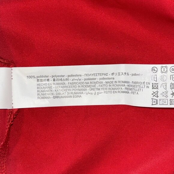 NWT ZARA Scarlet Red Thick Satin Open Back Straps Long Dress Women's Sz L - Picture 10 of 16